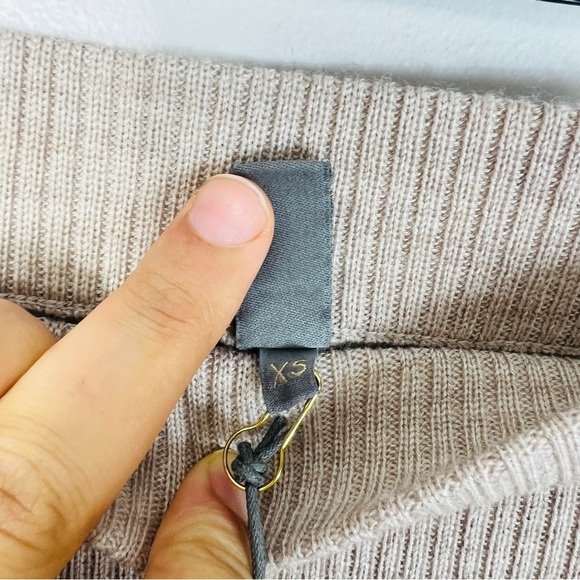 Colture 100% Merino Wool Cuagathe Tube Cream Ribbed Maxi Pencil Skirt Women XS - Picture 7 of 14